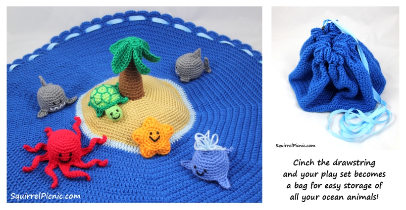 Island Play Set with Animals Crochet Pattern by Squirrel Picnic